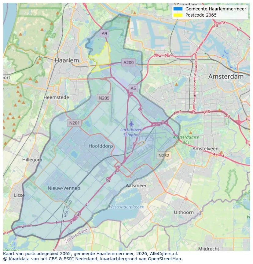 Mapa de códigos postales para 2065