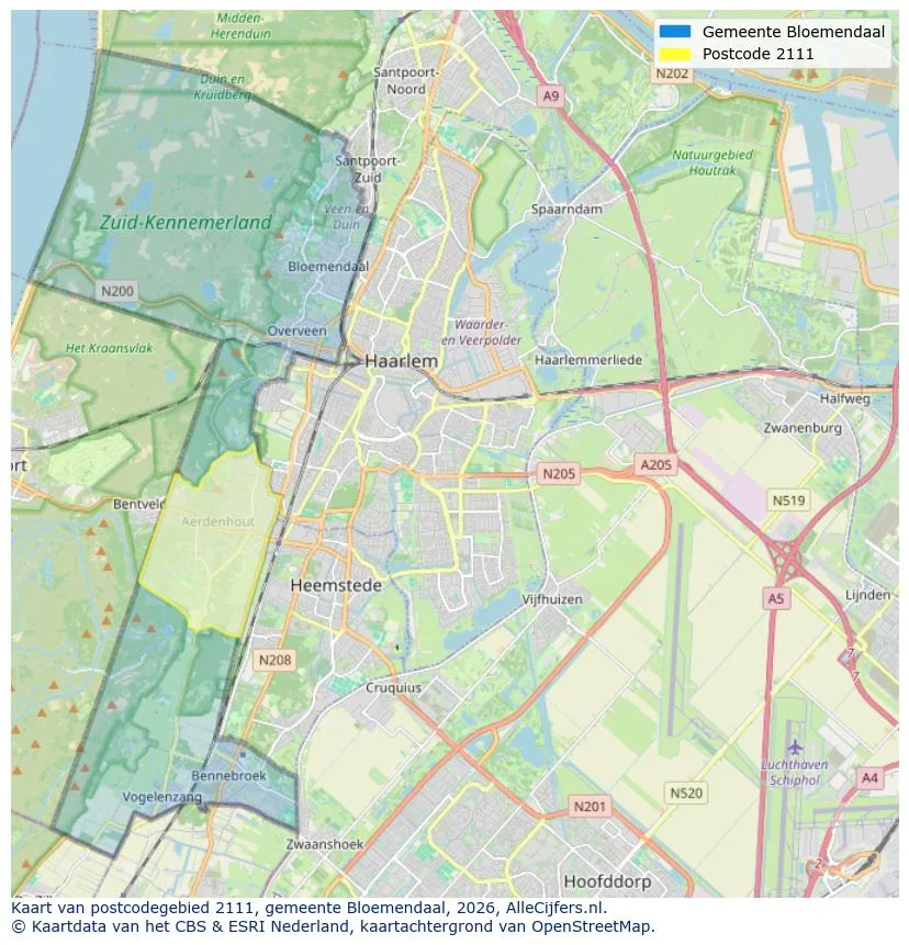 Postcode map for 2111
