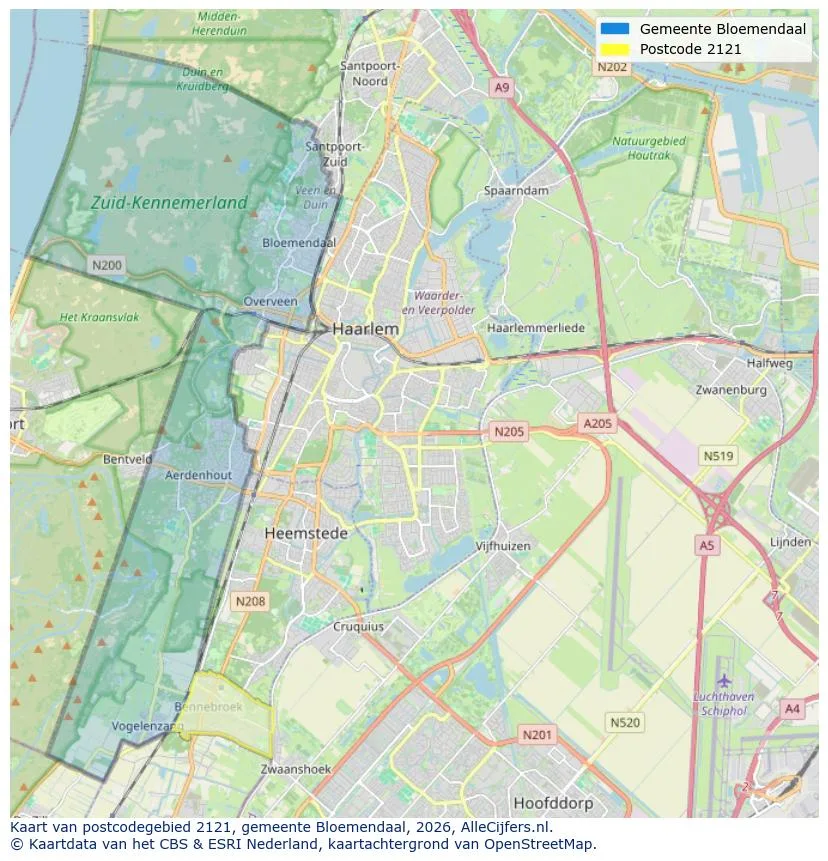 Postcode map for 2121