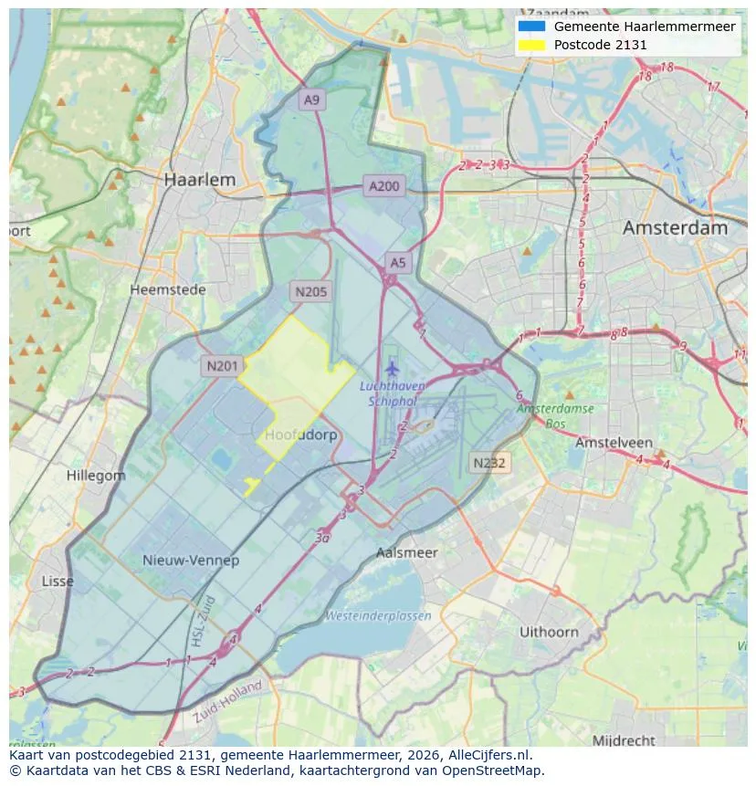Postcodekaart voor 2131