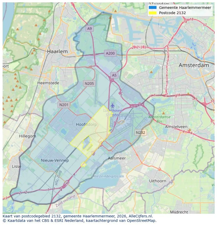 Postcodekaart voor 2132