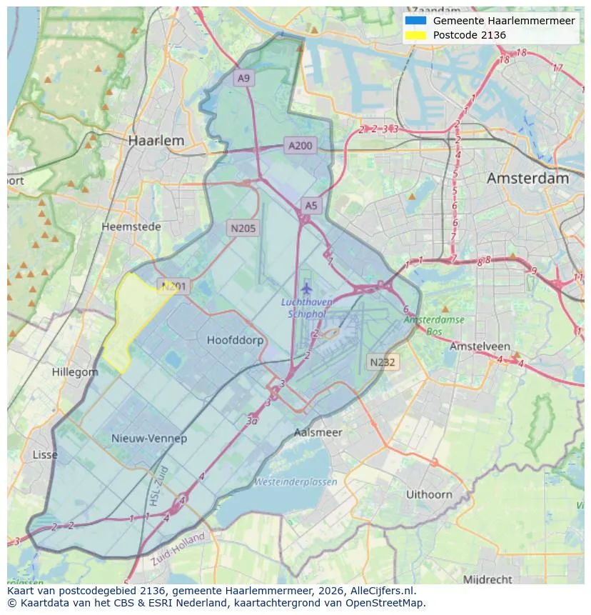 Postcodekaart voor 2136