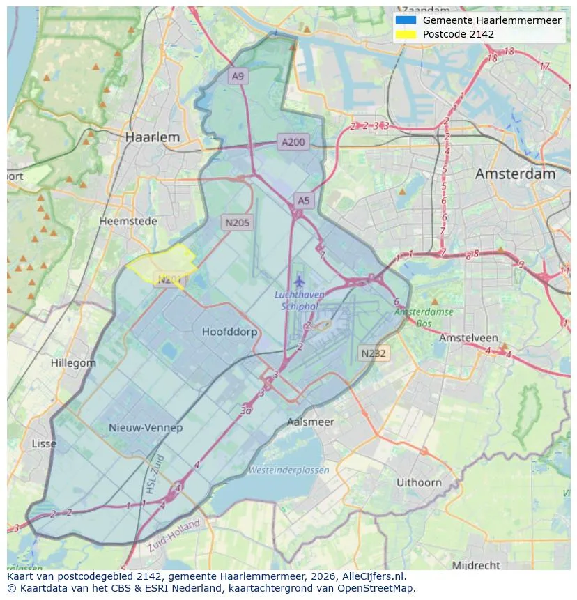 Postcodekaart voor 2142