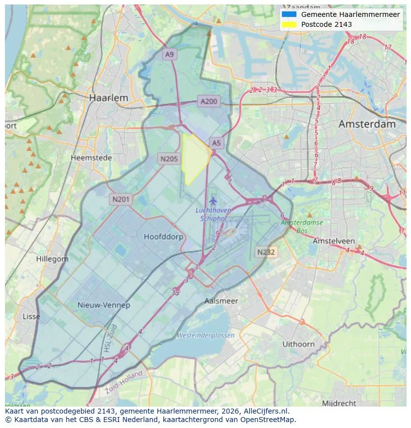 Postcodekaart voor 2143