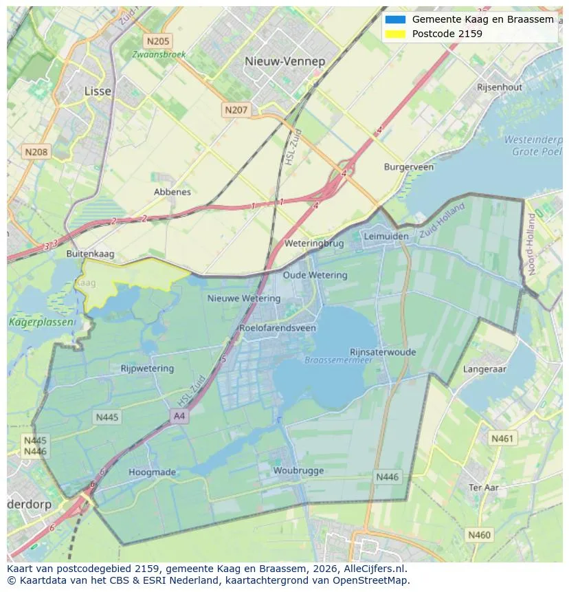 Mapa de códigos postales para 2159