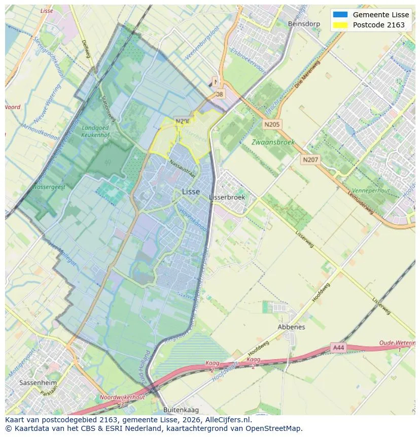 Postcode map for 2163