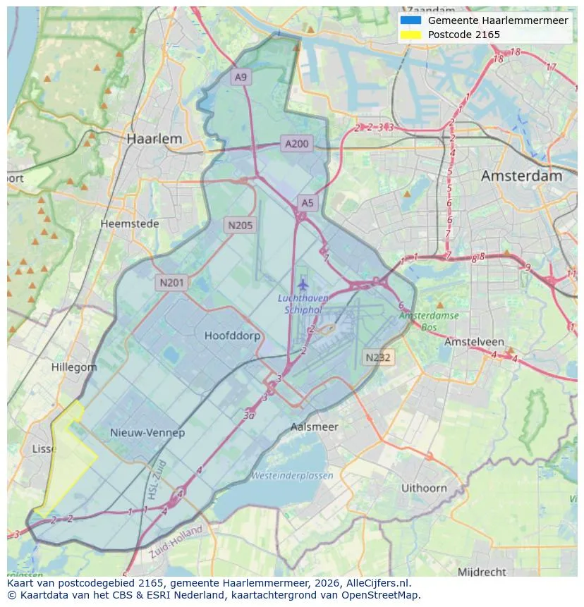 Postcodekaart voor 2165