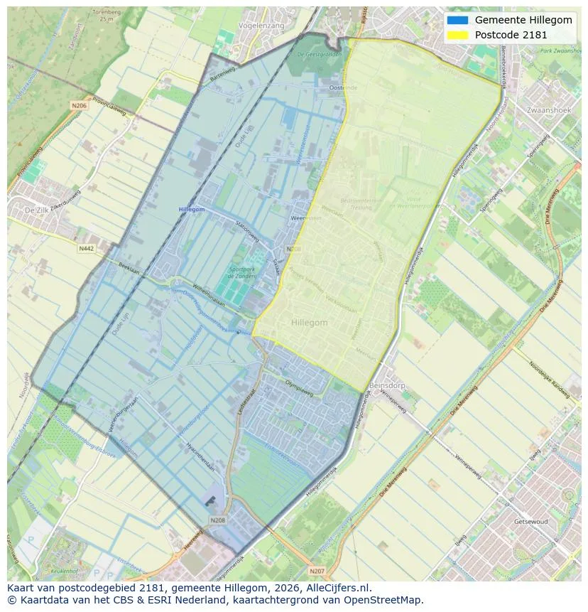 Mapa de códigos postales para 2181