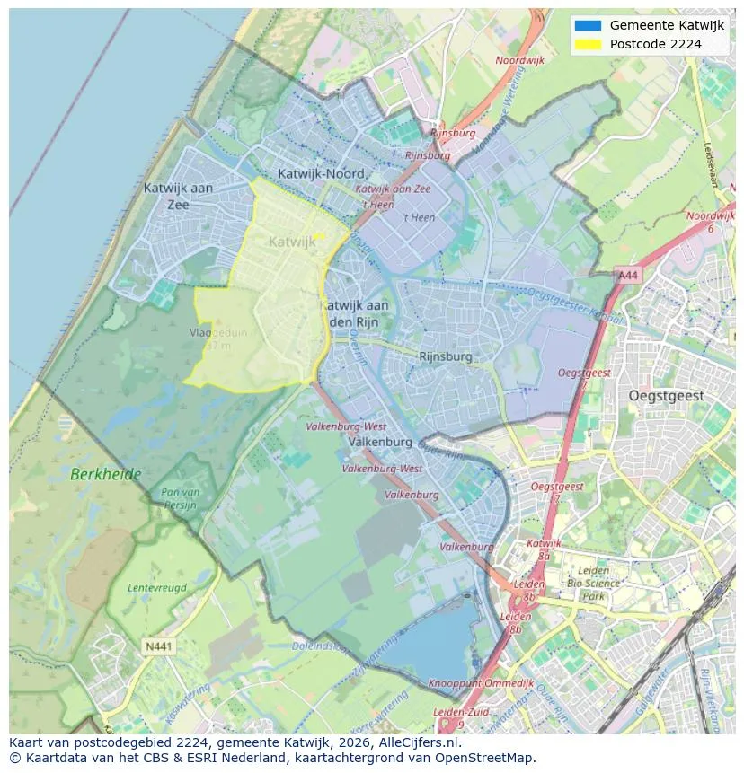 Mapa de códigos postales para 2224