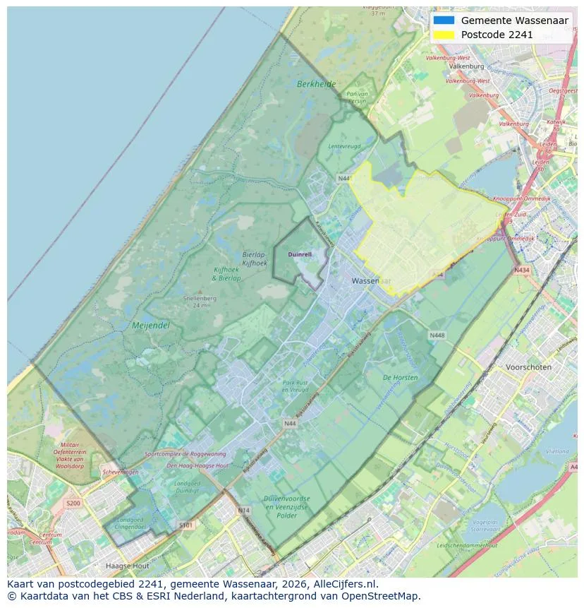 Postcodekaart voor 2241