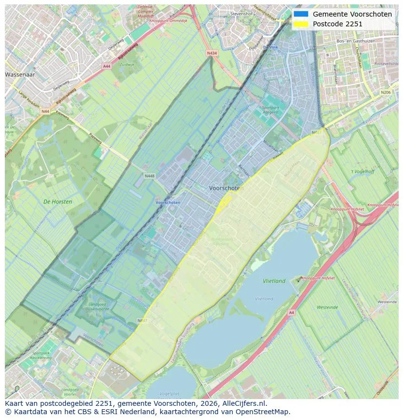 Postcodekaart voor 2251