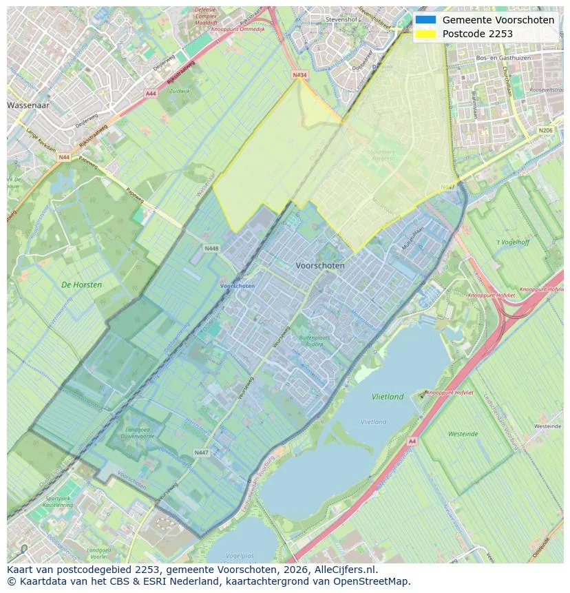 Postcodekaart voor 2253