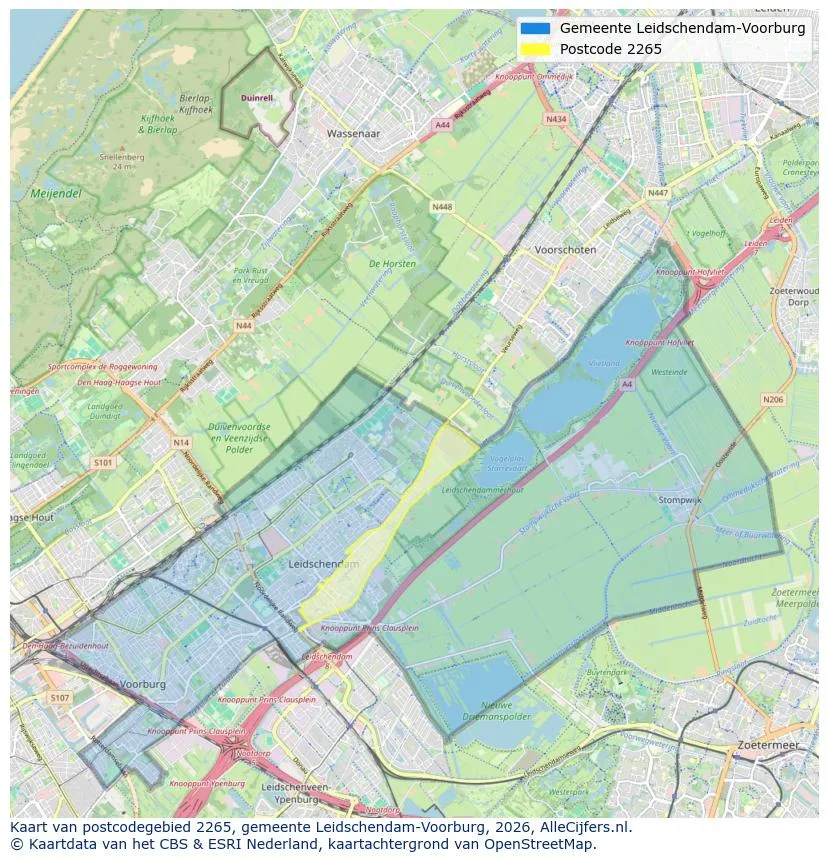 Postcodekaart voor 2265