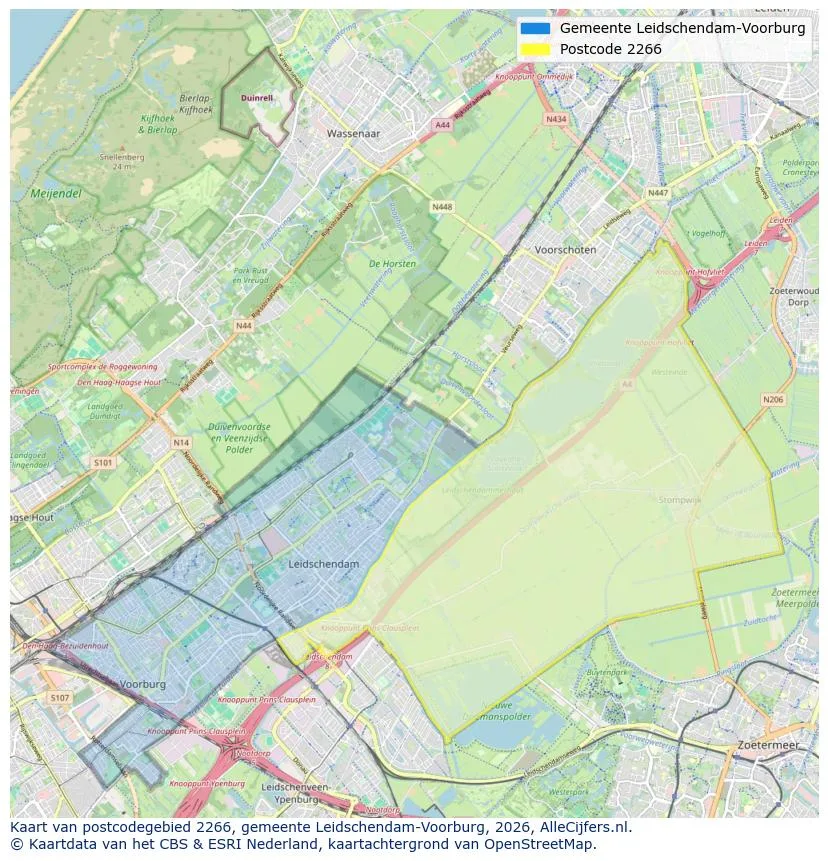 Postcodekaart voor 2266