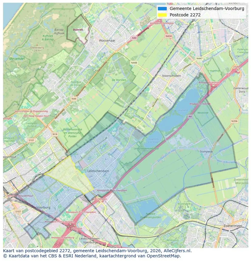 Postcodekaart voor 2272