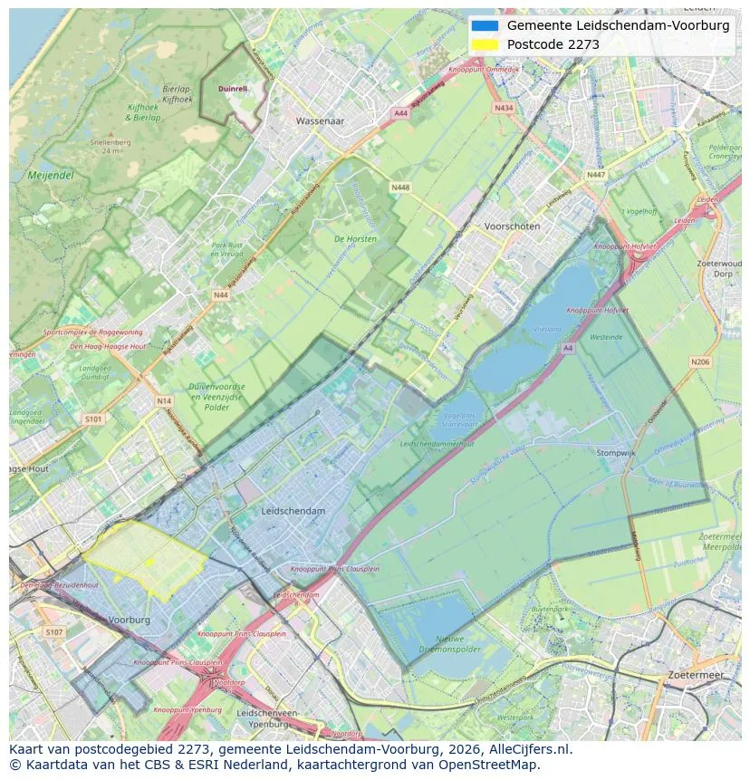 Postcodekaart voor 2273