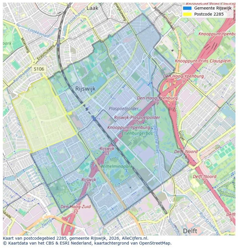 Postcodekaart voor 2285