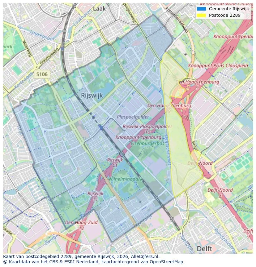 Postcodekaart voor 2289