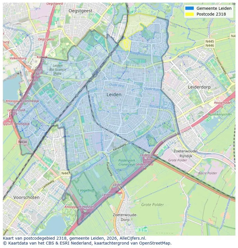 Mapa de códigos postales para 2318