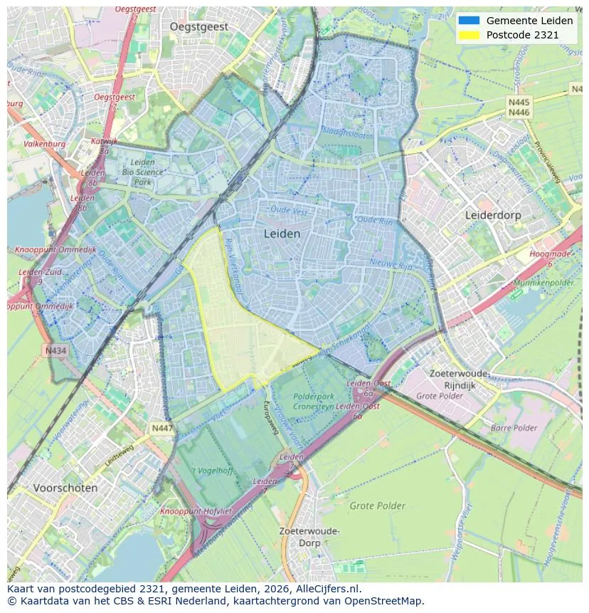 Postcodekaart voor 2321