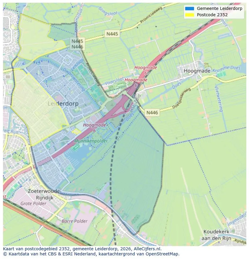 Postcode map for 2352