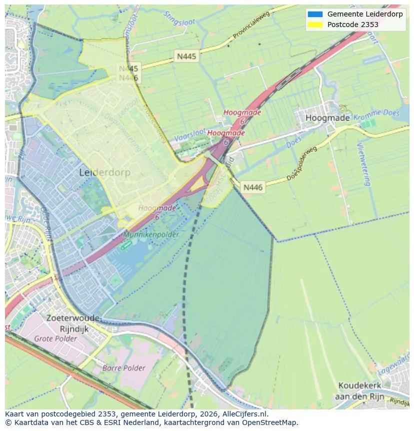 Postcodekaart voor 2353