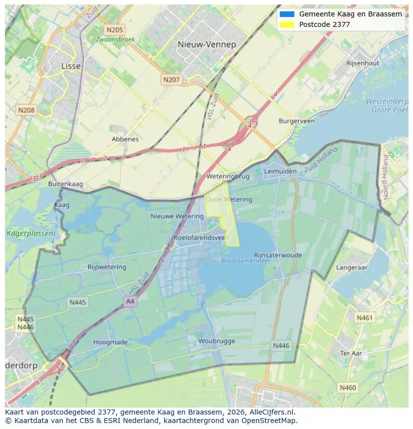 Postcodekaart voor 2377