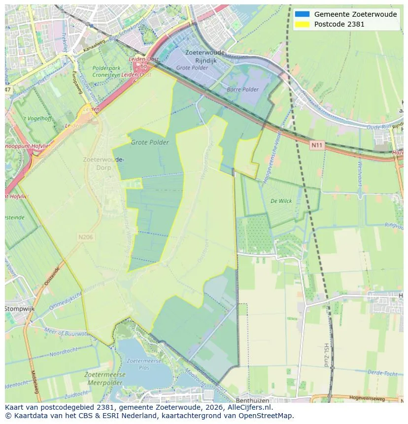 Postcodekaart voor 2381