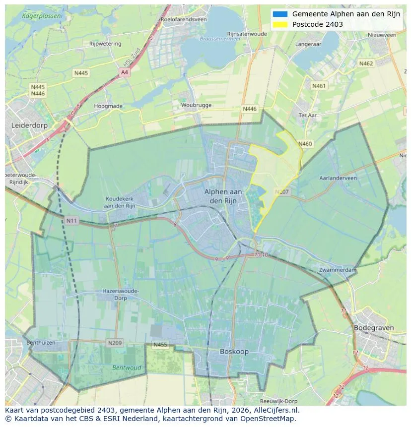 Postcodekaart voor 2403