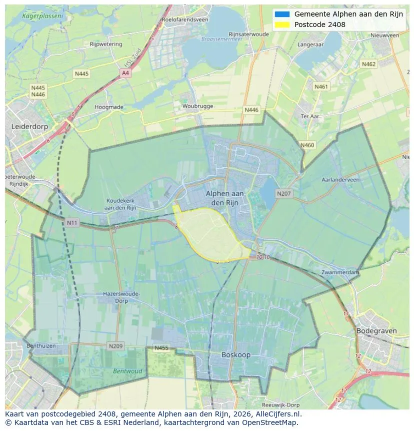 Postcode map for 2408
