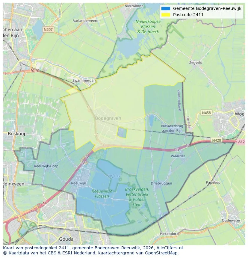Postcode map for 2411