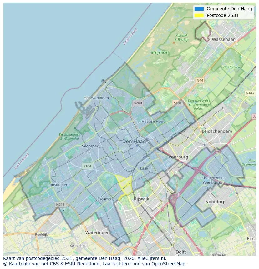 Postcode map for 2531