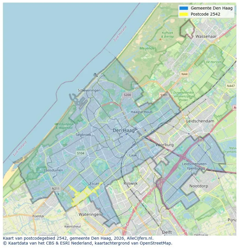 Mapa de códigos postales para 2542