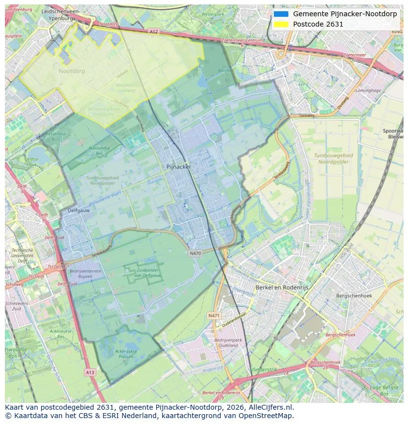 Postcodekaart voor 2631