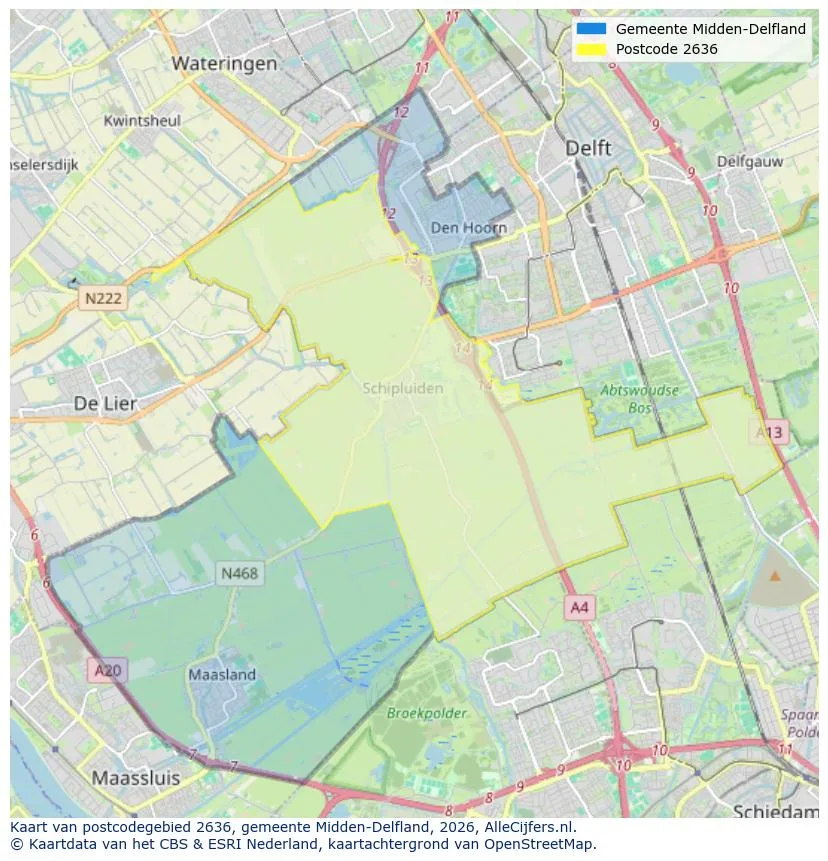 Postcode map for 2636