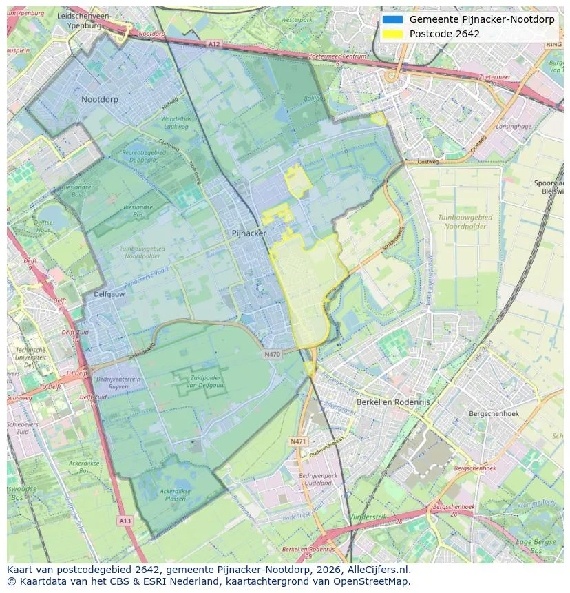 Mapa de códigos postales para 2642