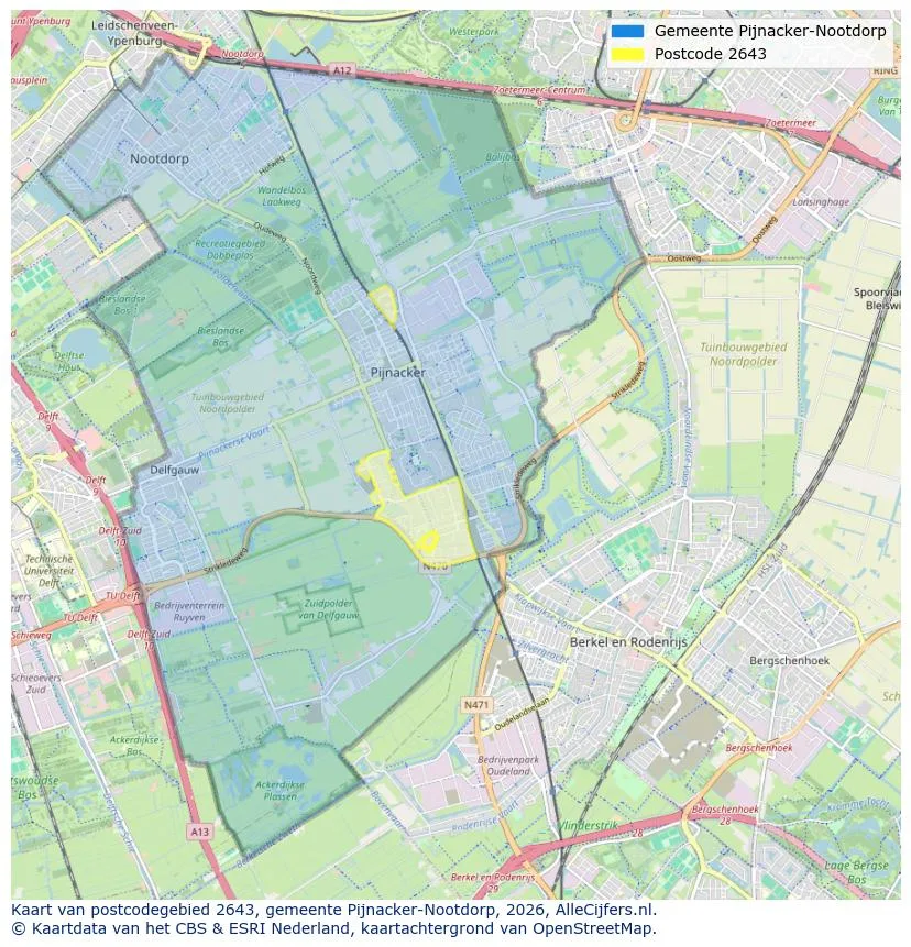 Postcodekaart voor 2643