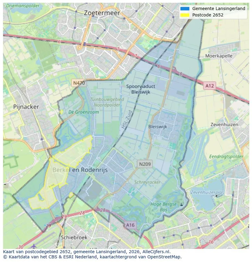 Postcodekaart voor 2652
