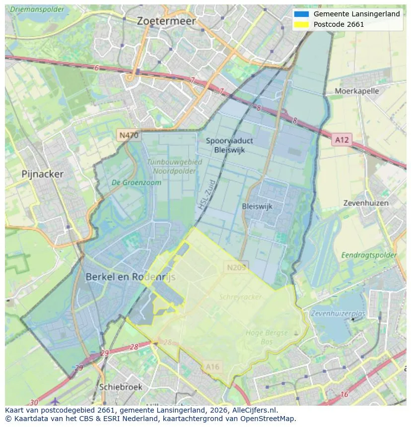 Mapa de códigos postales para 2661