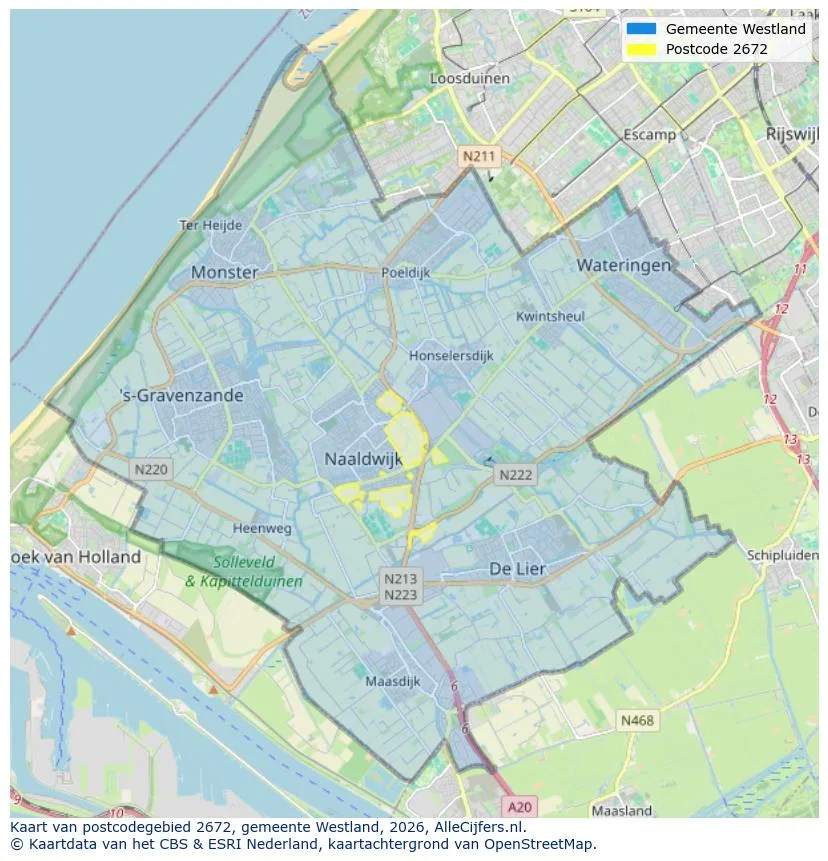 Postcodekaart voor 2672