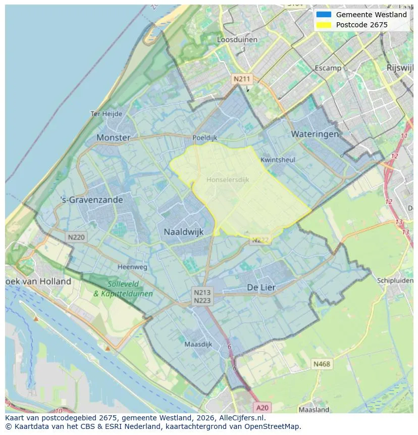 Postcodekaart voor 2675