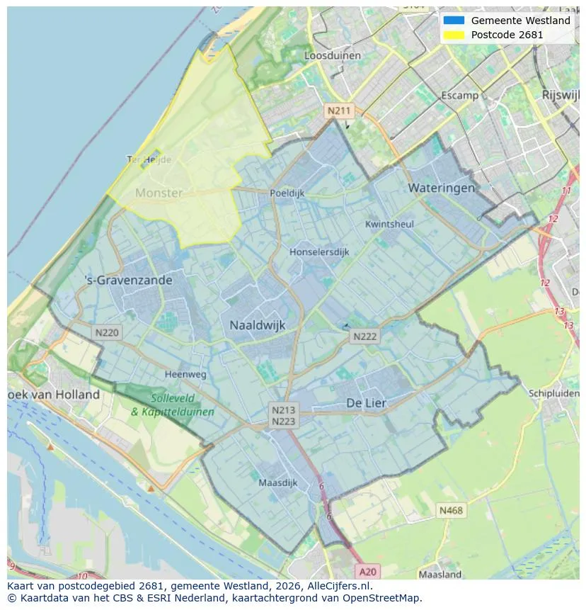Mapa de códigos postales para 2681