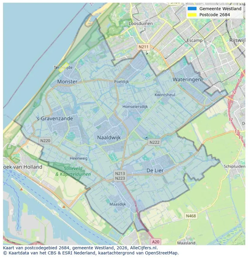 Postcodekaart voor 2684