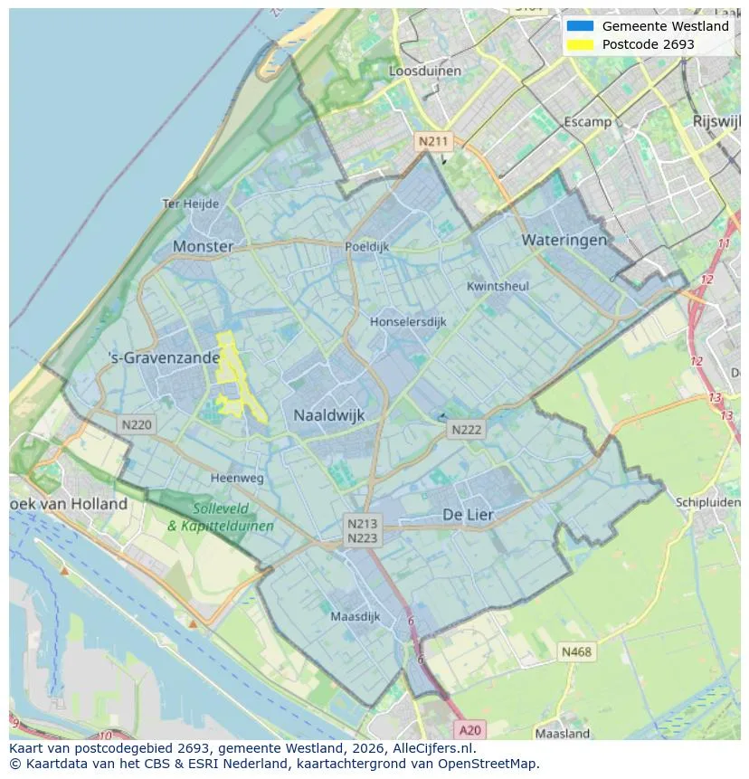 Postcodekaart voor 2693