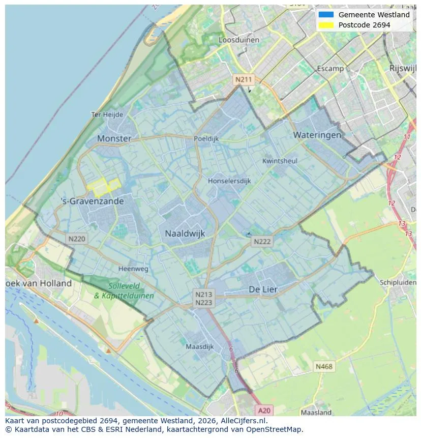 Postcodekaart voor 2694
