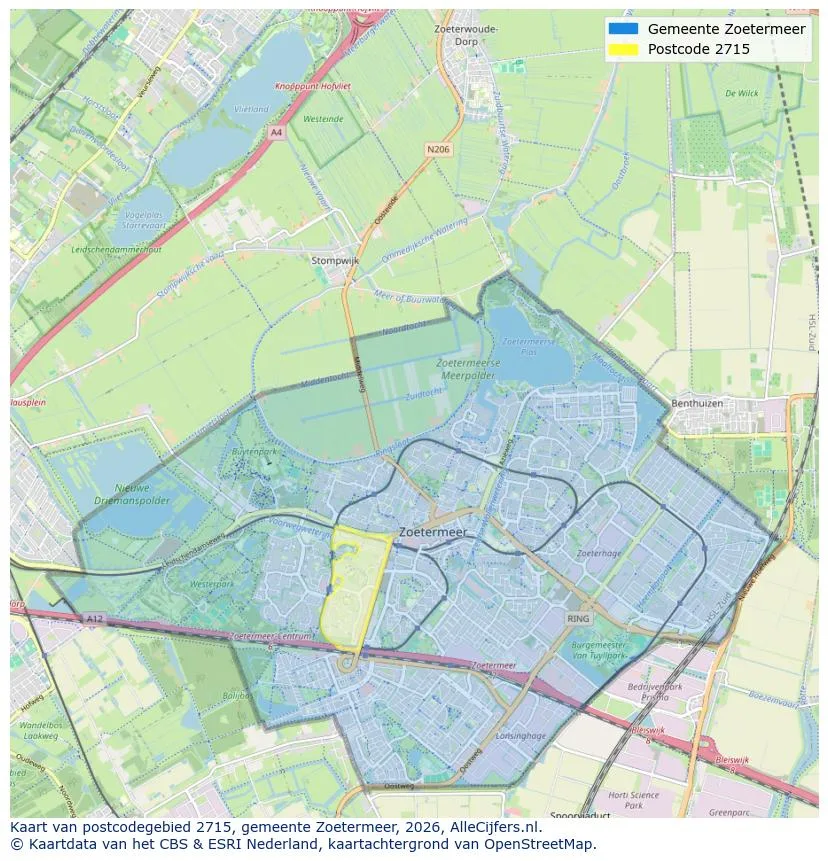 Postcodekaart voor 2715