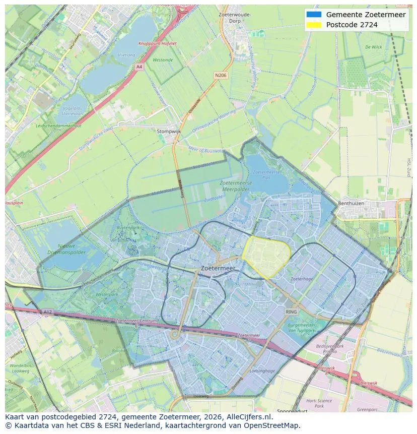 Postcodekaart voor 2724