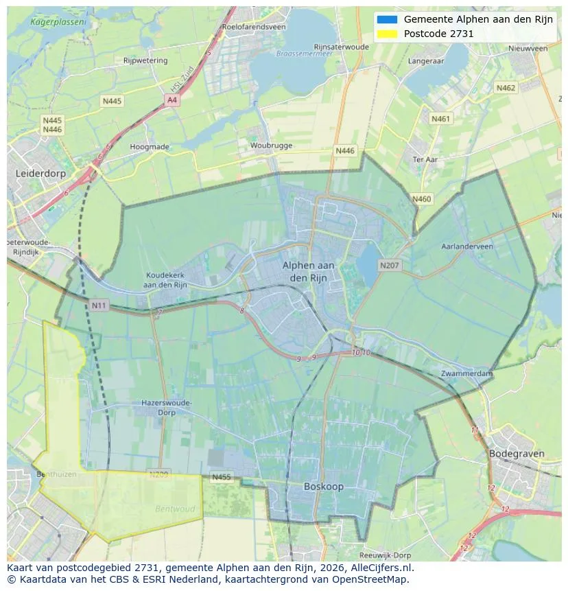 Postcodekaart voor 2731