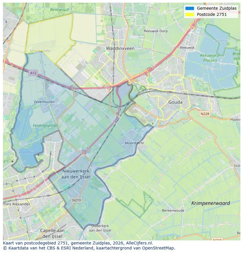 Postcodekaart voor 2751