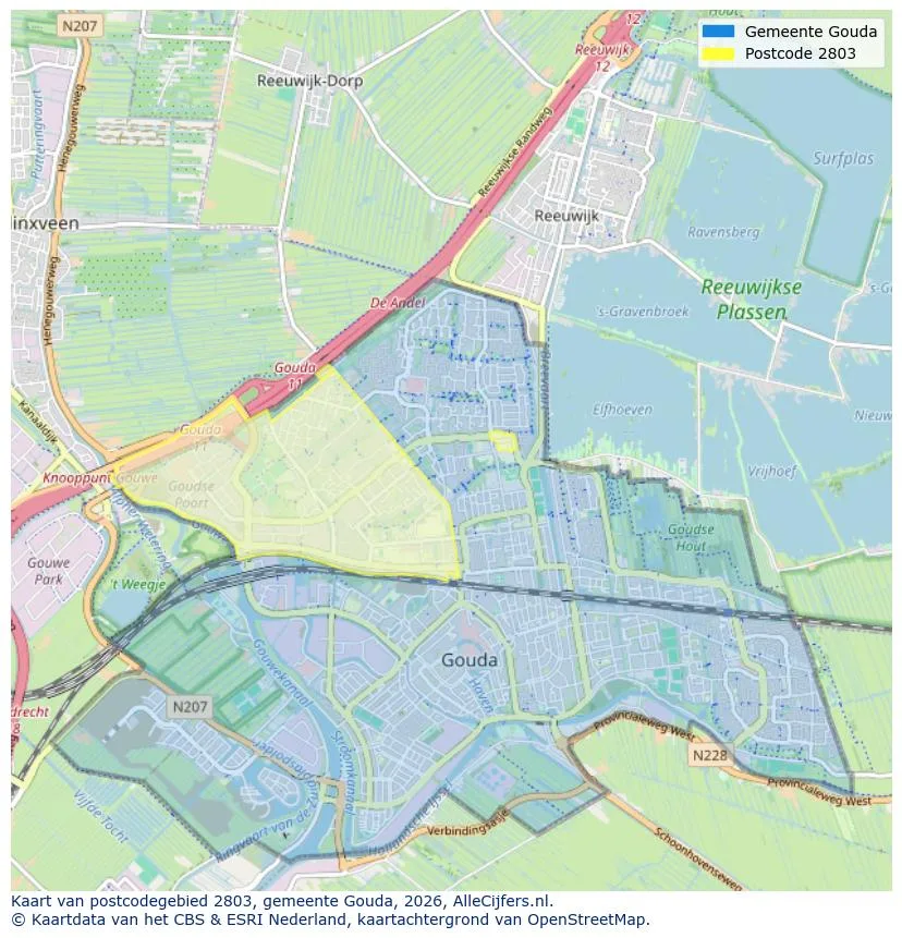 Postcodekaart voor 2803